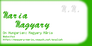 maria magyary business card